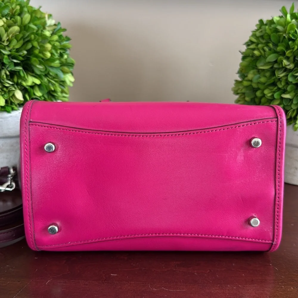 COACH 🩷TWO TONE🩷 COLORBLOCK LEATHER MINI CROSBY CARRYALL BAG 🌟EUC🌟 - Picture 11 of 17